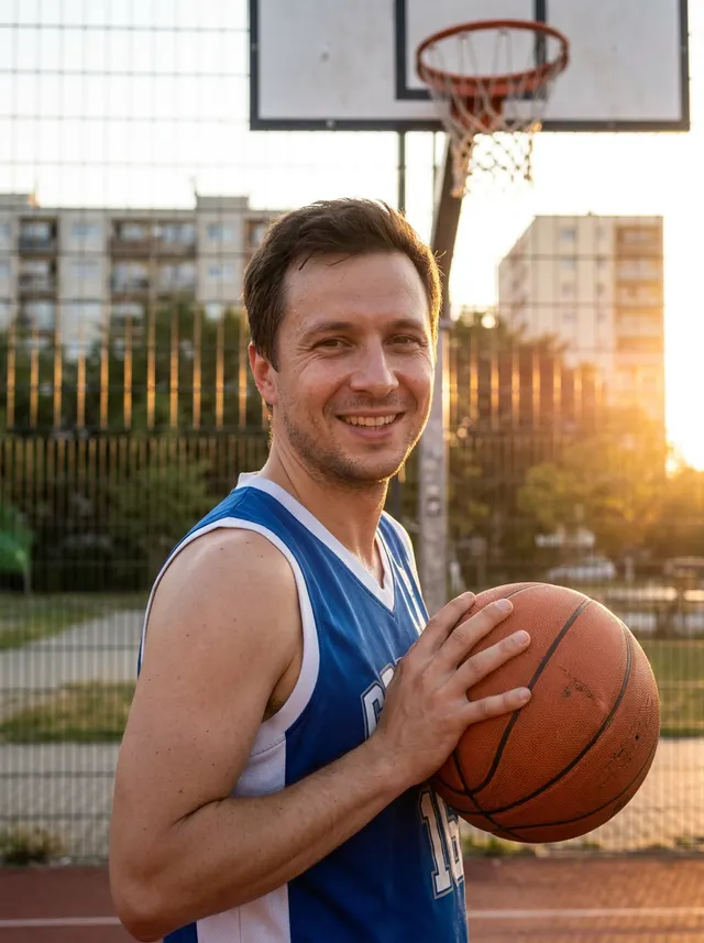 На спортивной площадке — пример результата промта
